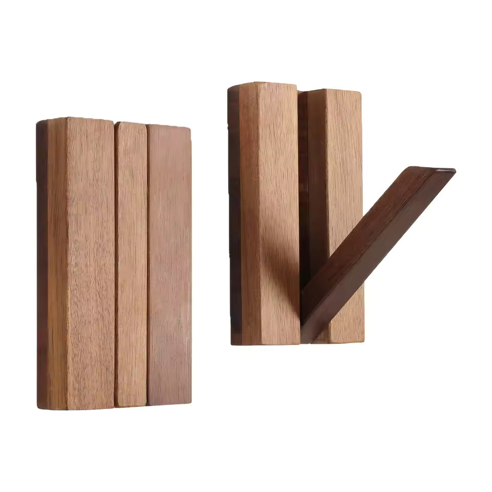 Fällbara krokar i valnöt – 2-pack