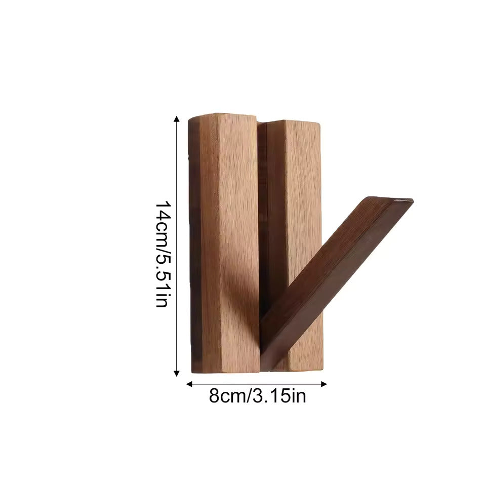 Fällbara krokar i valnöt – 2-pack