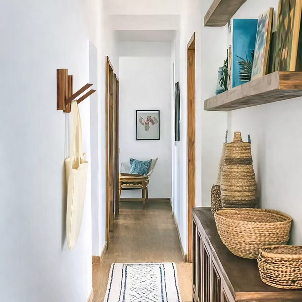 Fällbara krokar i valnöt – 2-pack